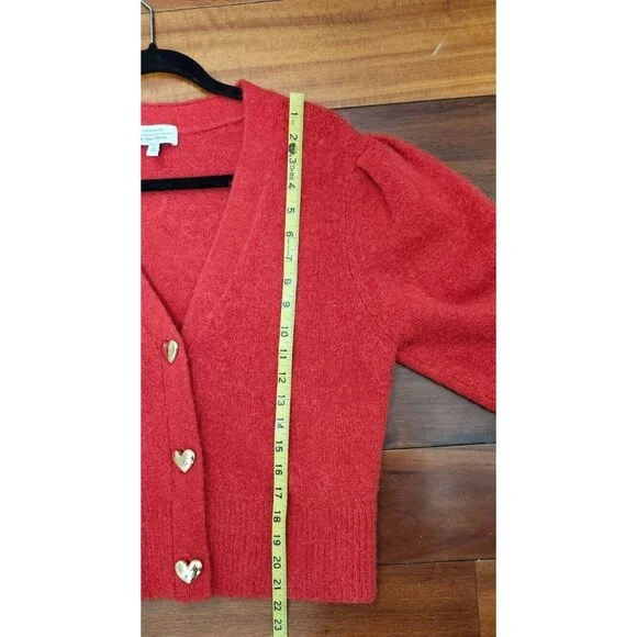 Paris Atelier & Other Stories Cardigan Sweater Red- Size M Valentine's Day - Picture 9 of 12